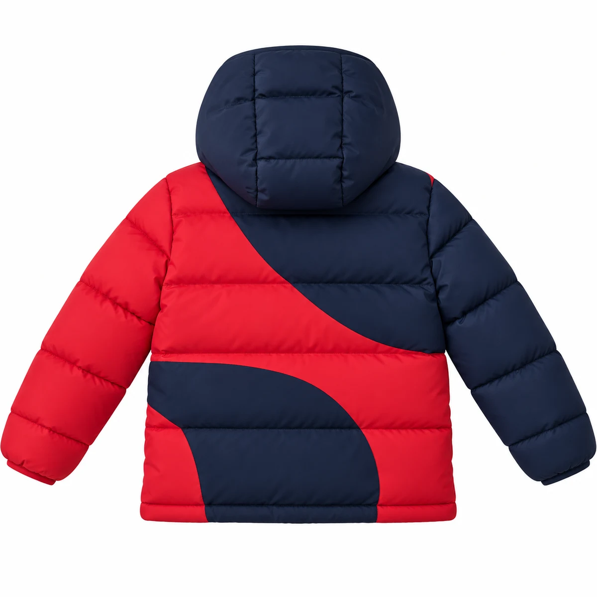 Kids' Colorblock Hooded Padded Jacket - 2668B