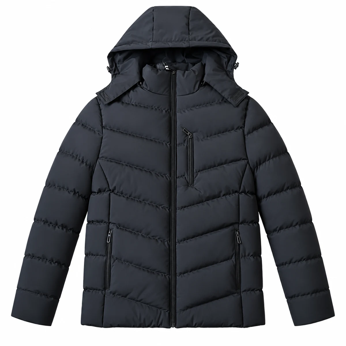 Men's Hooded Quilted Padded Jacket - 2701