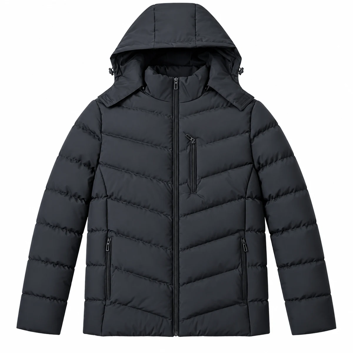 Men's Hooded Quilted Padded Jacket - 2701, style 2701