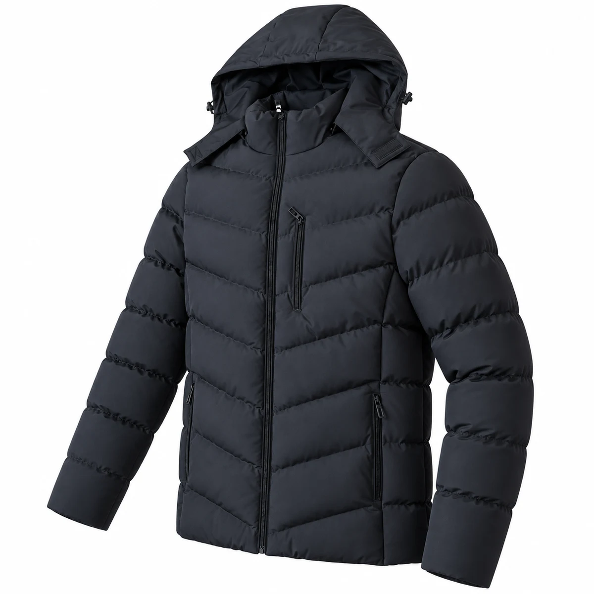 Men's Hooded Quilted Padded Jacket - 2701