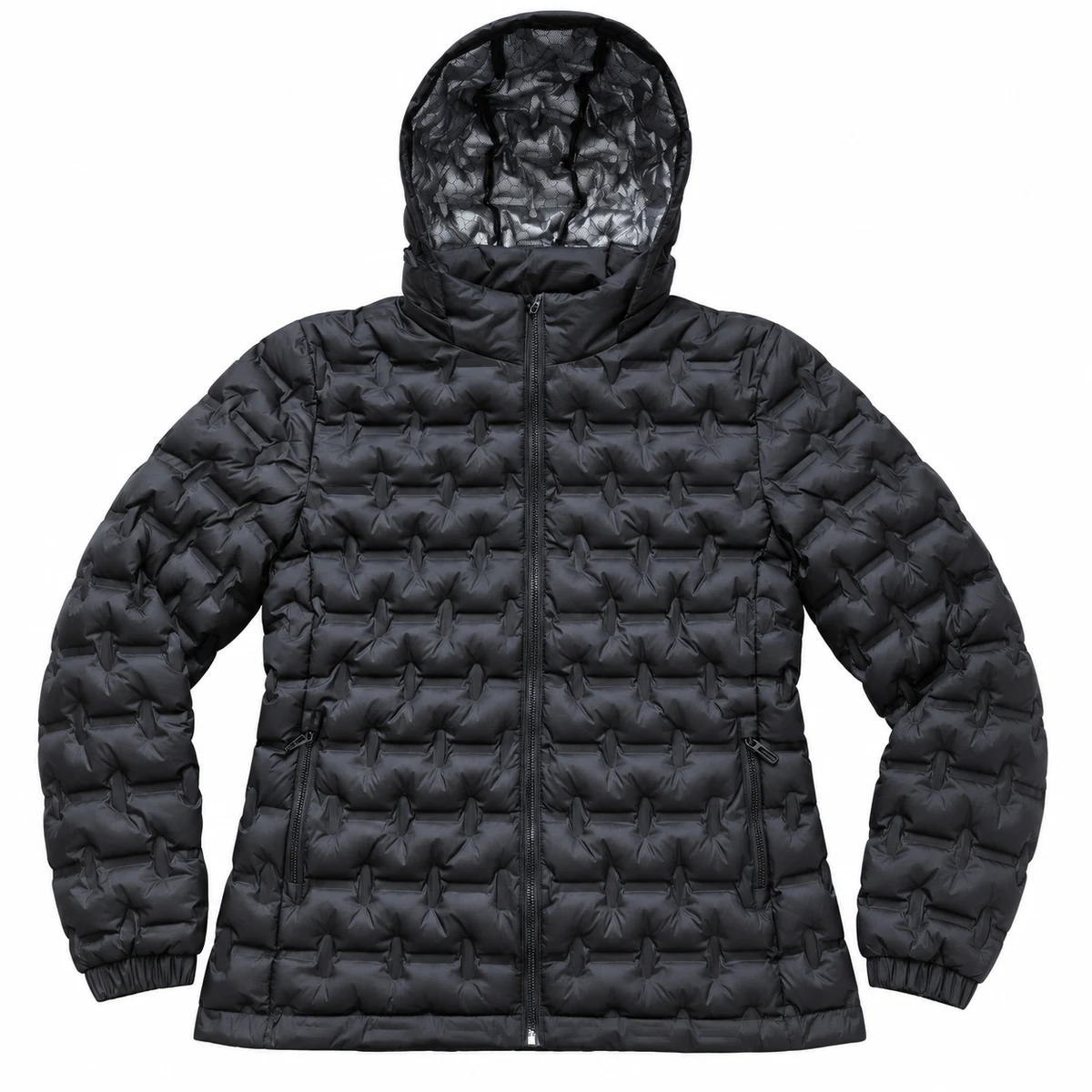 Men's Textured Hooded Padded Jacket - 8528B