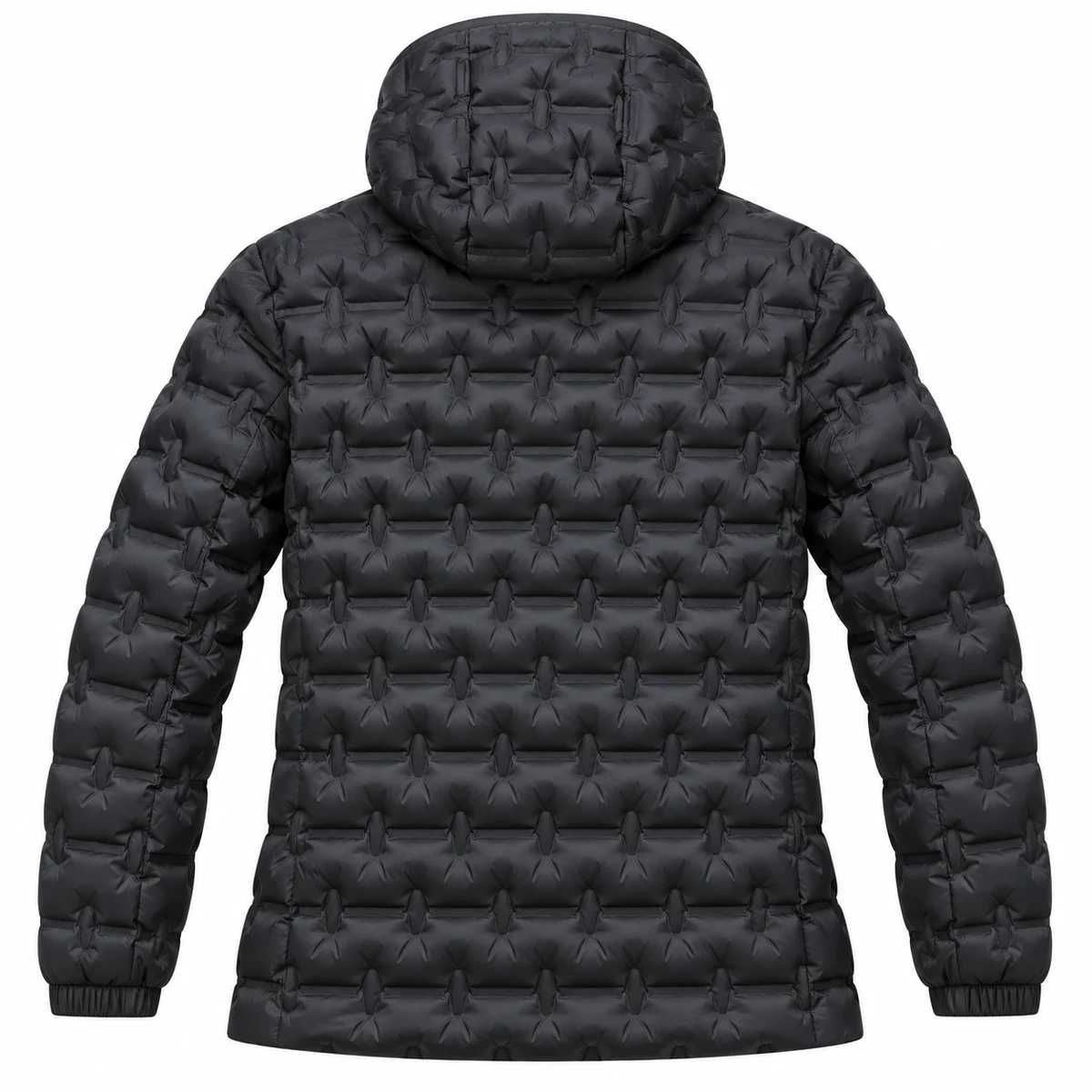 Men's Textured Hooded Padded Jacket - 8528B
