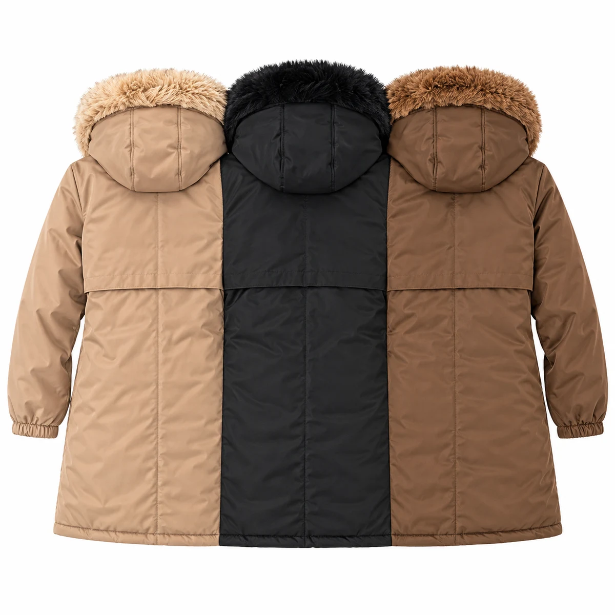 Women's Faux-Fur Hooded Padded Parka - 928B