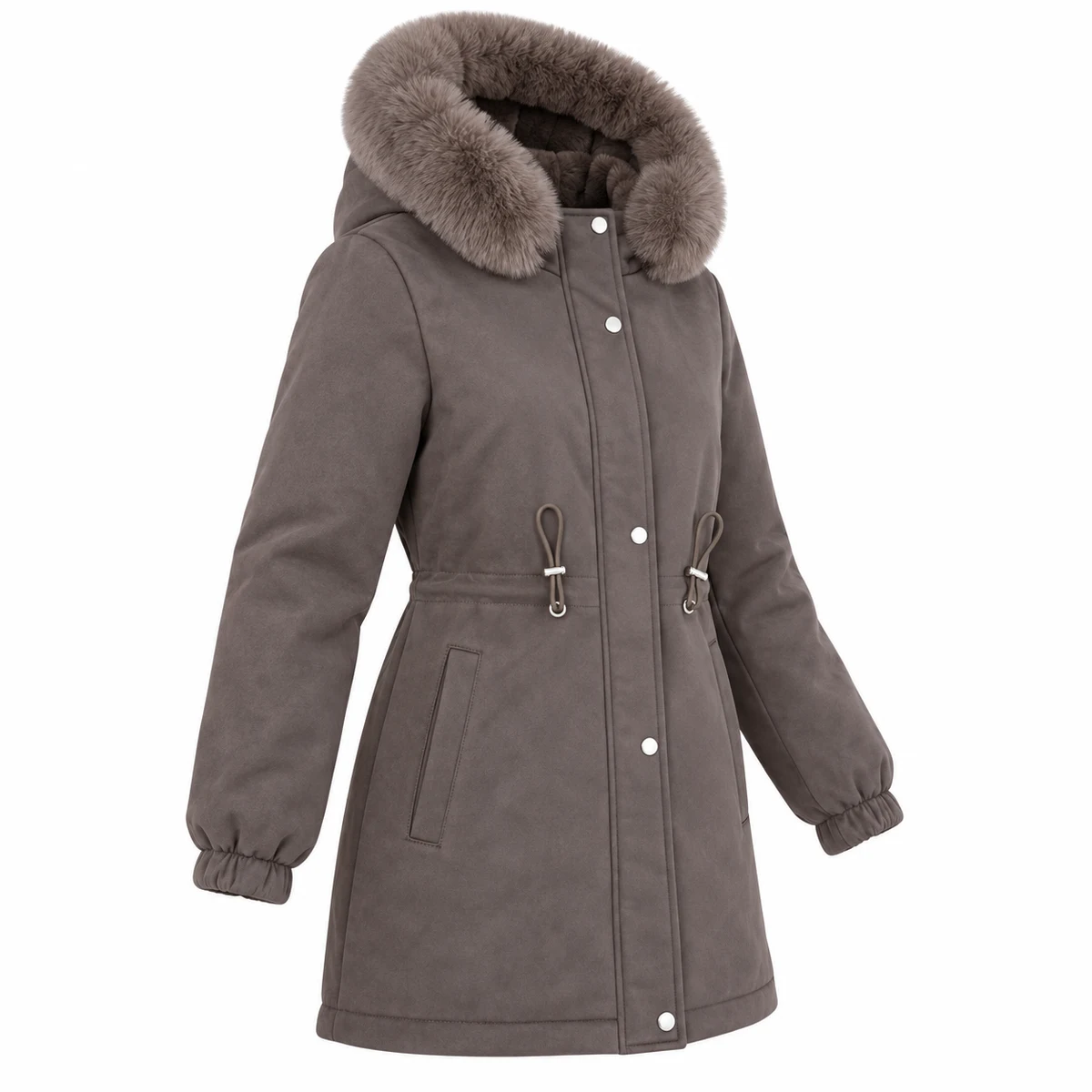 Women's Long Faux-Fur Hooded Padded Parka - 928H
