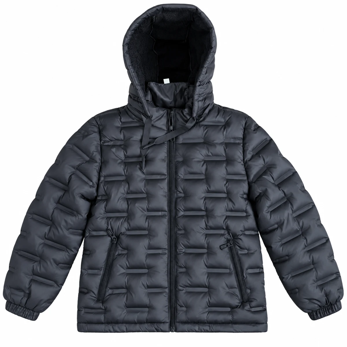Kids' Textured Hooded Padded Jacket - B2605