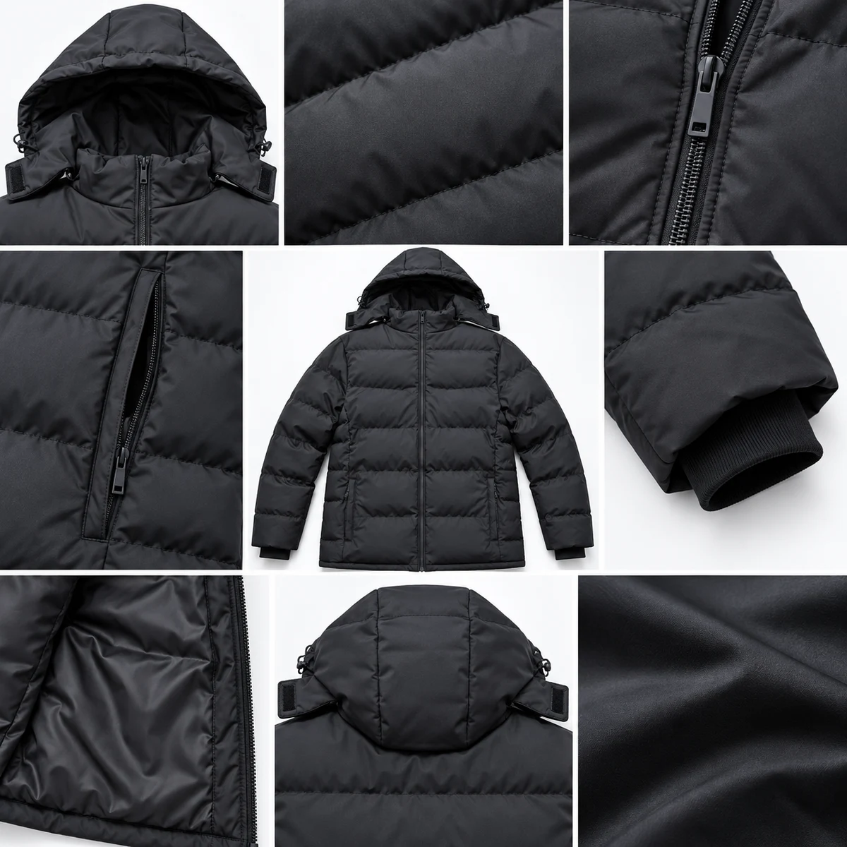Men's Hooded Wide-Quilt Padded Jacket - P989A