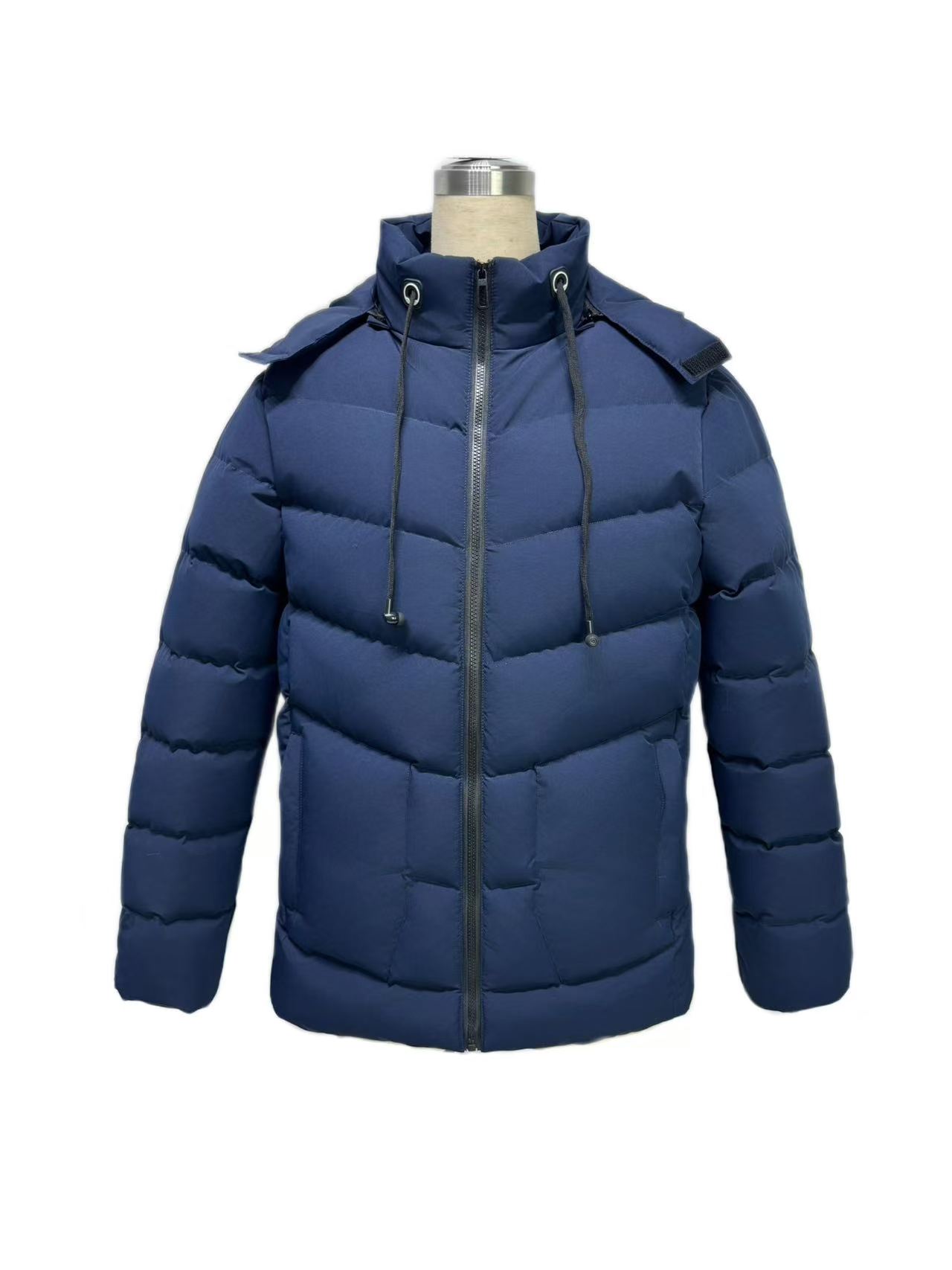 Men's Long Hooded Padded Jacket