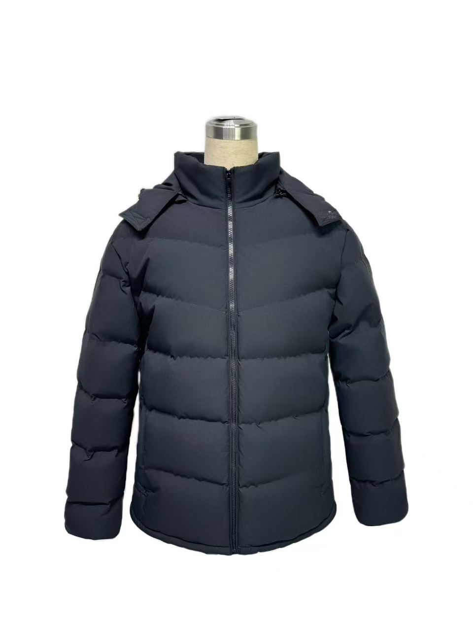 Men's Long Hooded Padded Jacket