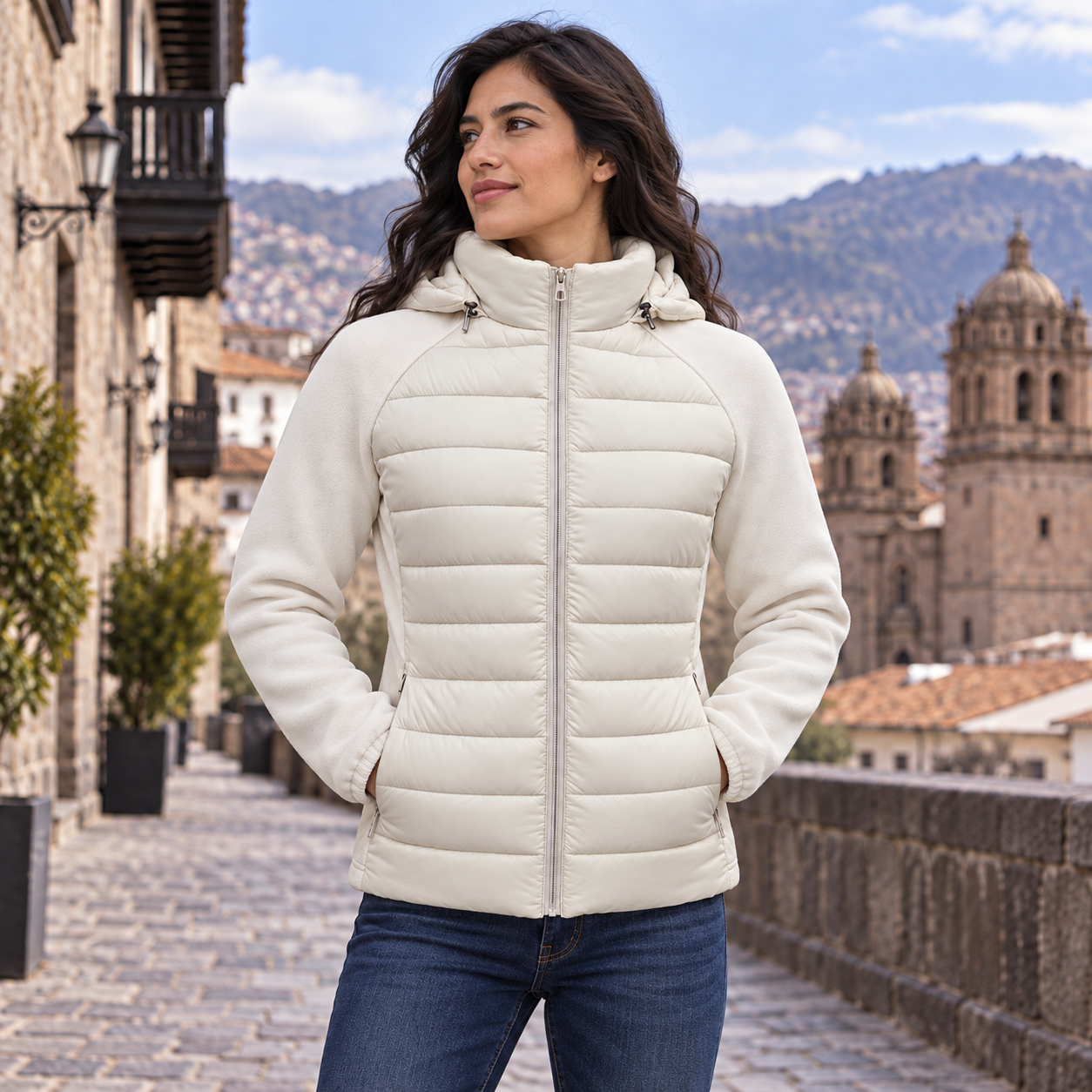 Women's Hybrid Sleeve Lightweight Padded Jacket