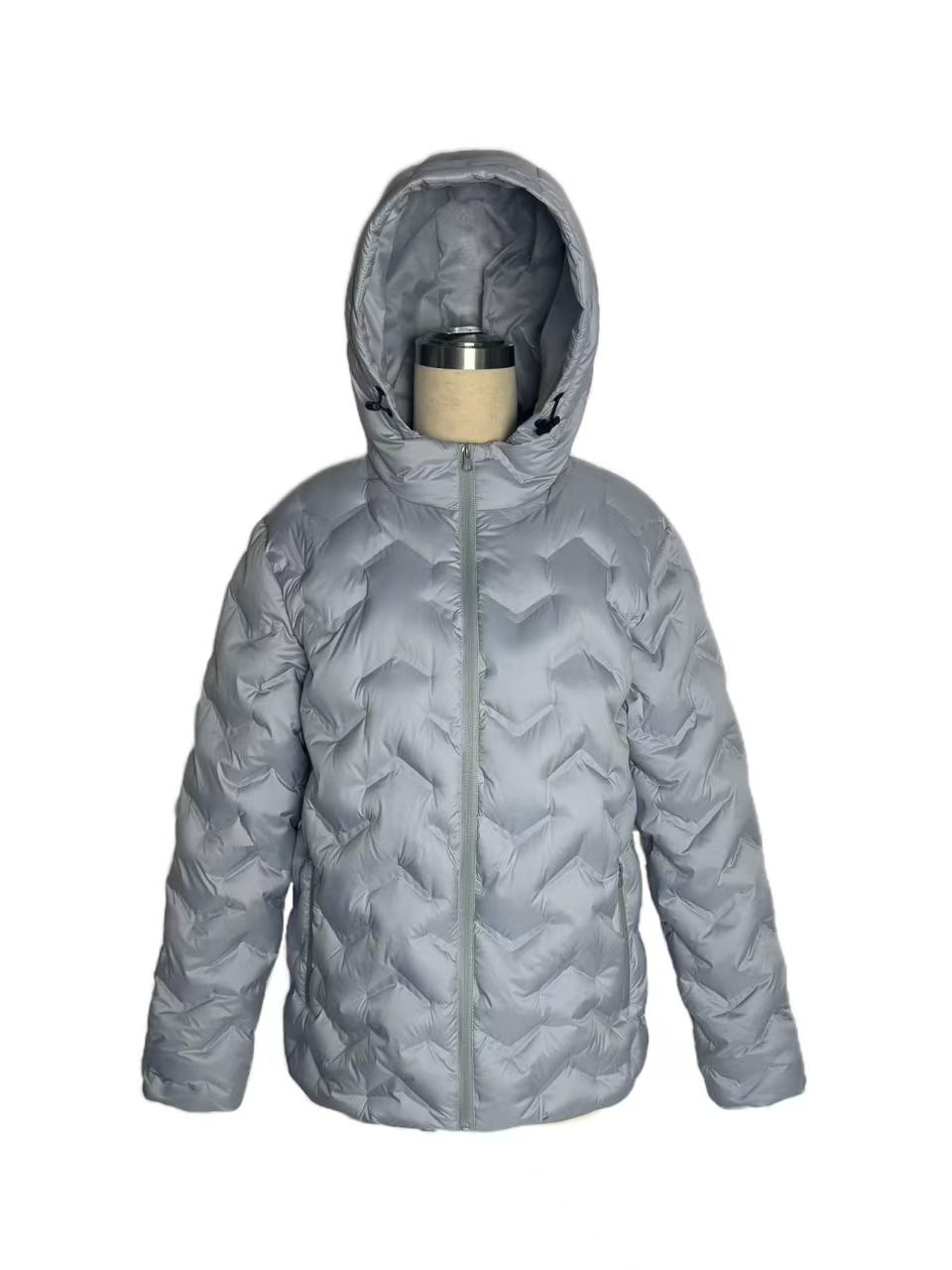 Men's Wave Quilted Hooded Lightweight Padded Jacket