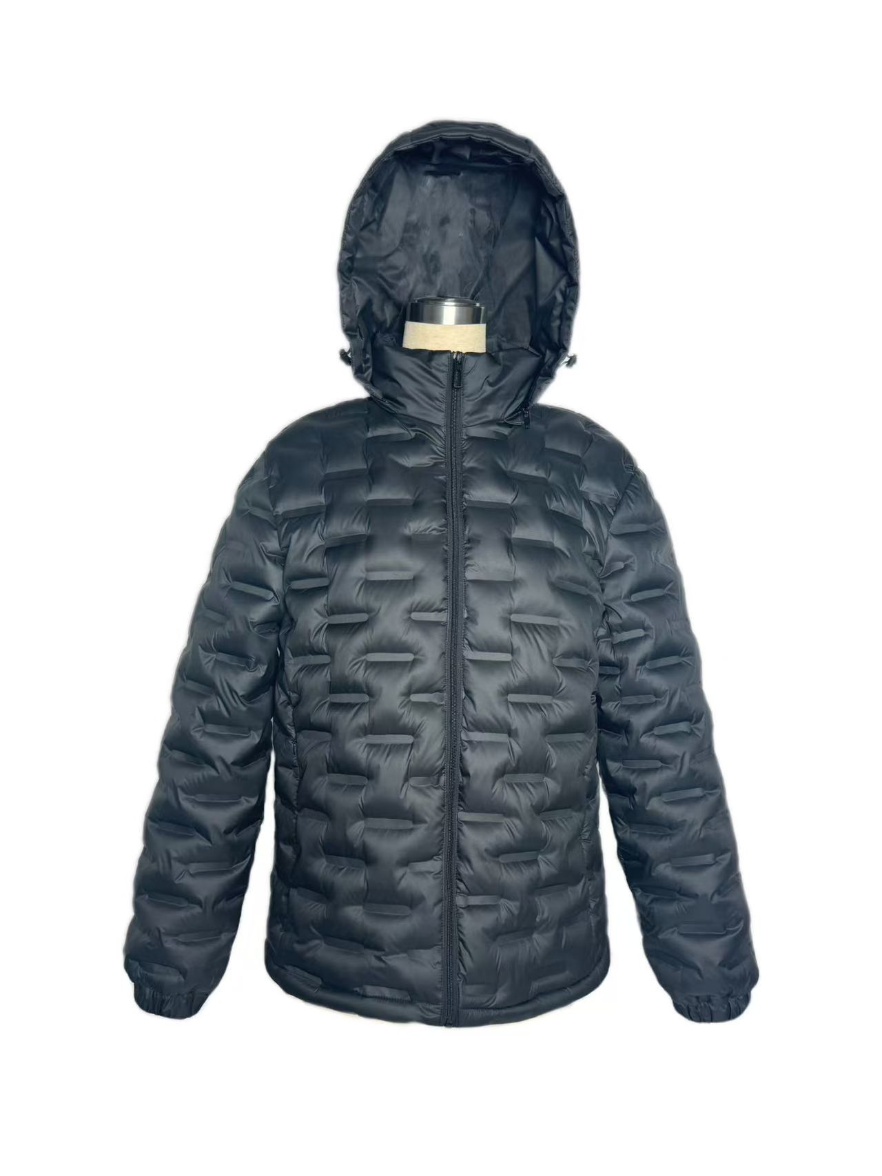 Men's Wave Quilted Hooded Lightweight Padded Jacket