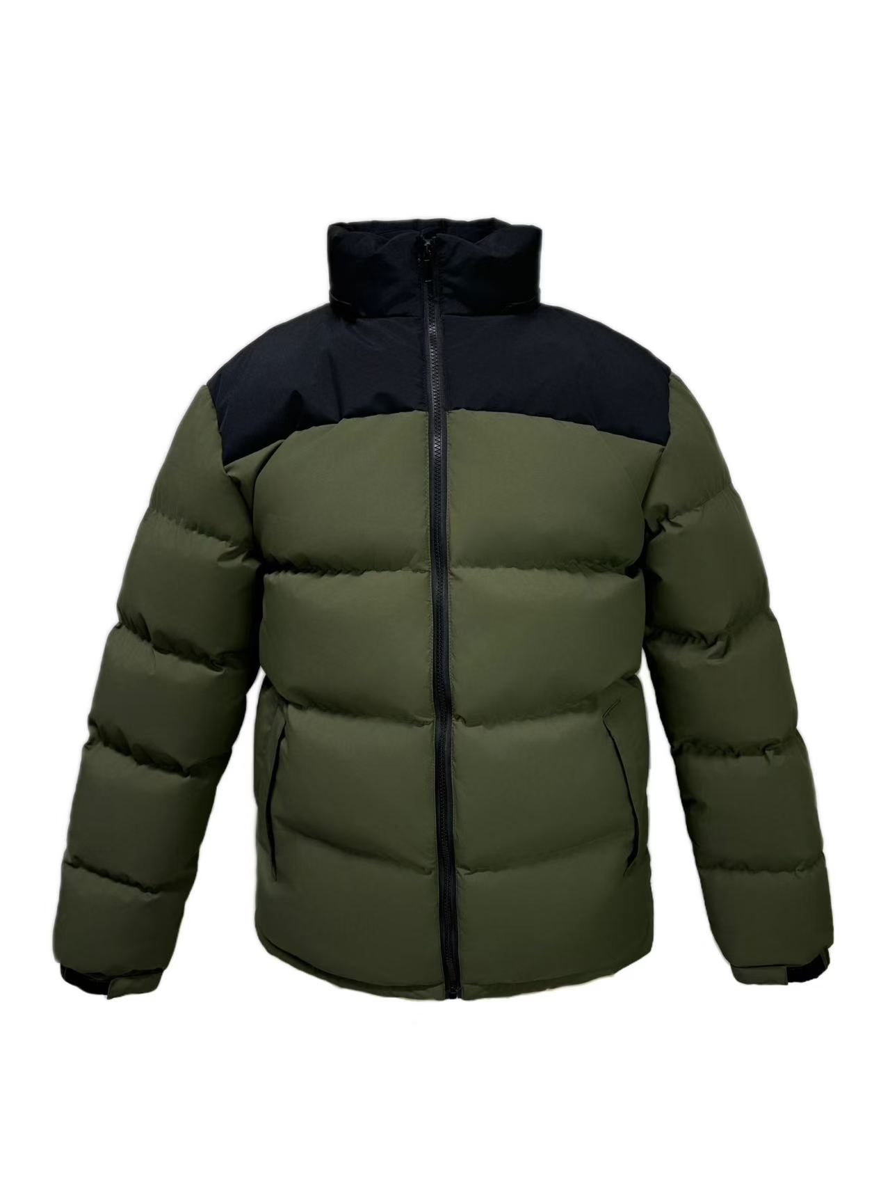 Men's Colorblock Stand Collar Padded Jacket